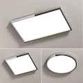 Sleek Modern White Ceiling Lights Featuring Square and Round Metal Frames Design