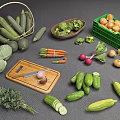 Fresh Assorted Vegetables Including Zucchini Broccoli Tomatoes Carrots Cucumbers on Cutting Board
