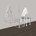Modern drapery mosquito net bedding drapery gauze curtain 3d model