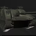Military Tank Camouflage Painted Exterior With Tracks Cannon And Top Equipment