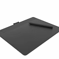 Sleek Black Drawing Tablet With Stylus Pen And Pressure Sensitive Surface Design 3d model