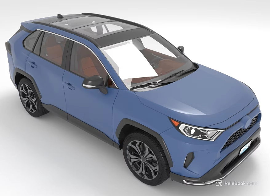 Blue SUV Car With Panoramic Sunroof And Stylish Look 3d model 