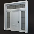 White Hinged Door With Glass Panels And Classic Frame Design For Home