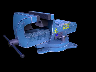 Blue Bench Vice Hardware Tool With Heavy Duty Construction Stable Base For Professional Workshop Use 3d model