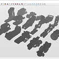 Hard surface mechanical parts combination of mechanical parts 3d model