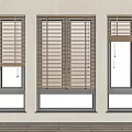 Brown Wooden Window Blinds on White Framed Windows in Light Interior