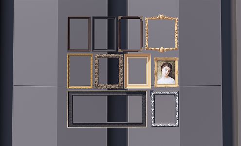 European-style Photo Frame Wall Decorations 3d model