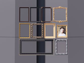 European-style Photo Frame Wall Decorations 3d model