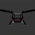 Red and Black Four Rotor Drone With Propellers And Landing Gear Structure Design