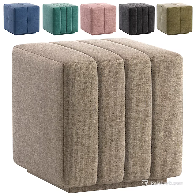 Fabric Upholstered Shoe Bench With Vertical Stitching And Multiple Color Options 3d model 