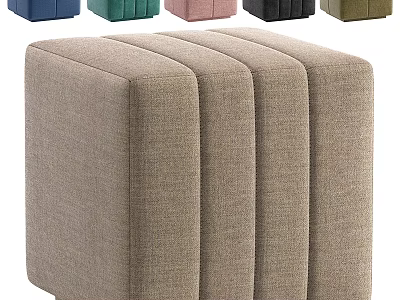 Fabric Upholstered Shoe Bench With Vertical Stitching And Multiple Color Options 3d model