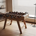 Modern Solid Wood Foosball Entertainment Table Placed In Bright Cozy Indoor Home Leisure Space