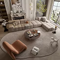 Modern sofa coffee table combination 3d model
