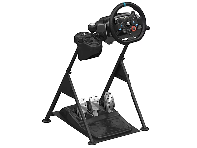 Gaming Entertainment Device With Steering Wheel Pedals And Adjustable Stand For Immersive Gameplay 3d model