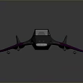 Futuristic Cosmic Spacecraft with Gray Purple Body and Blue Illuminated Parts for Aerospace Exploration