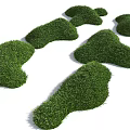 Green Grass Covered Micro Landforms With Various Shapes And Natural Design 3d model