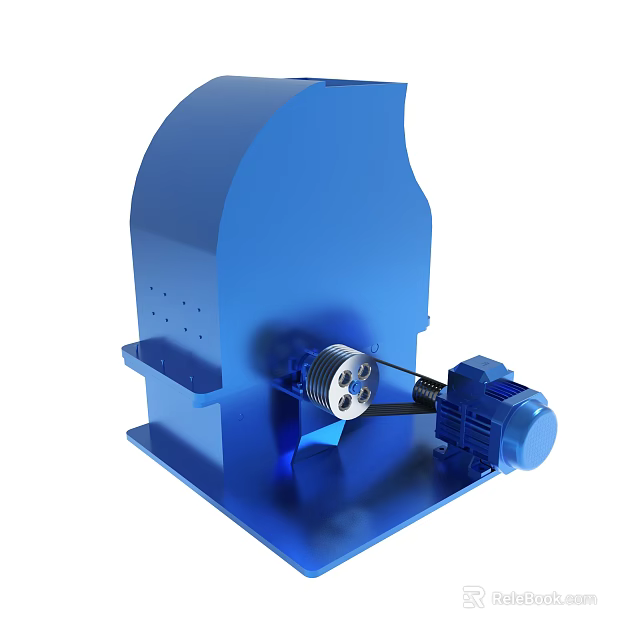 Blue Industrial Mechanical Device With Motor Wheel And Stable Base Structure 3d model 