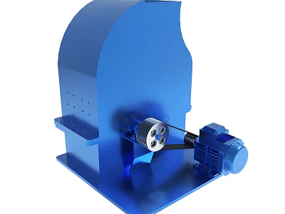 Blue Industrial Mechanical Device With Motor Wheel And Stable Base Structure 3d model