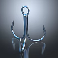 Modern Iron Hook Triangular Hook Fish Hook 3d model