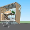 Modern Detached Villa With Large Glass Walls Outdoor Staircase Green Plants And Hanging Decor
