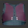 Purple And Teal Sleeveless Vest With White Buttons For Daily Wear