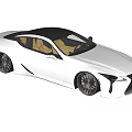 Lexus White Sports Car With Black Roof Black Wheels And Brown Interior