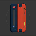 Household Red And Blue Storage Box With Yellow Window And Radiation Symbol Pattern