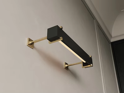 Modern Wall Lamp With Elegant Black Body And Gold Accents For Interior Lighting Design 3d model