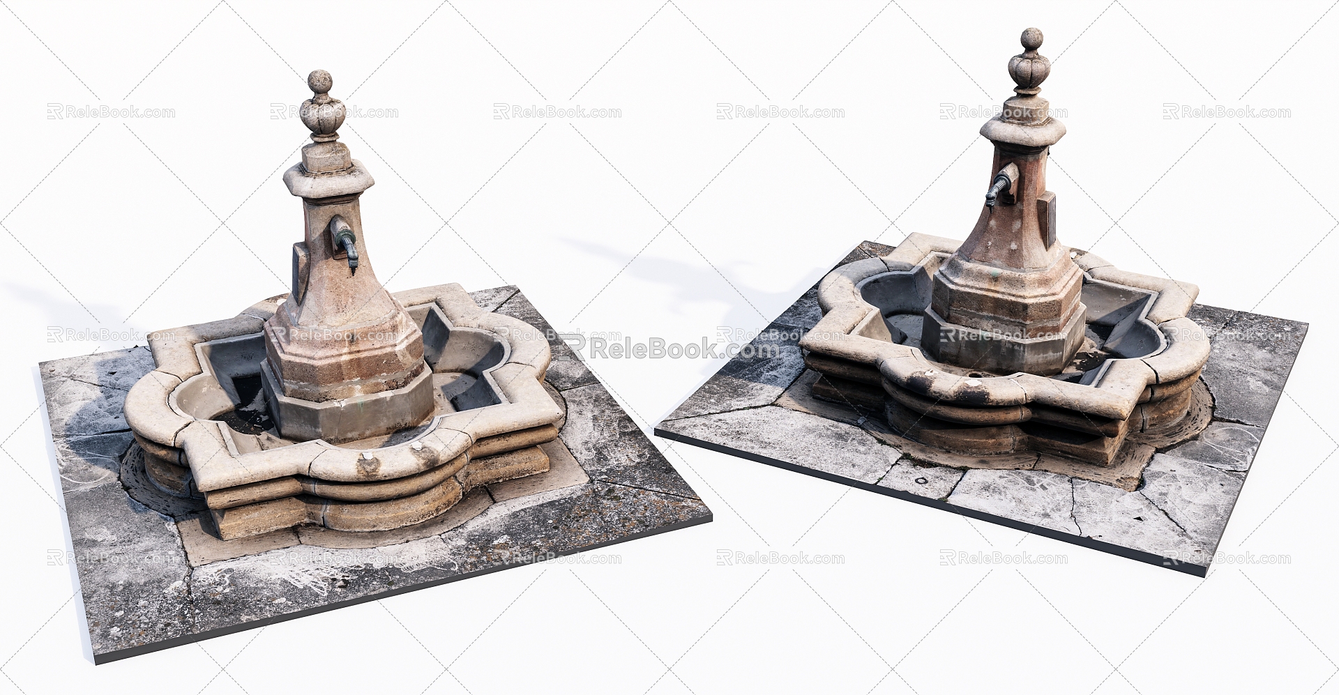 Old Park Fountain Modern Fountain 3d model