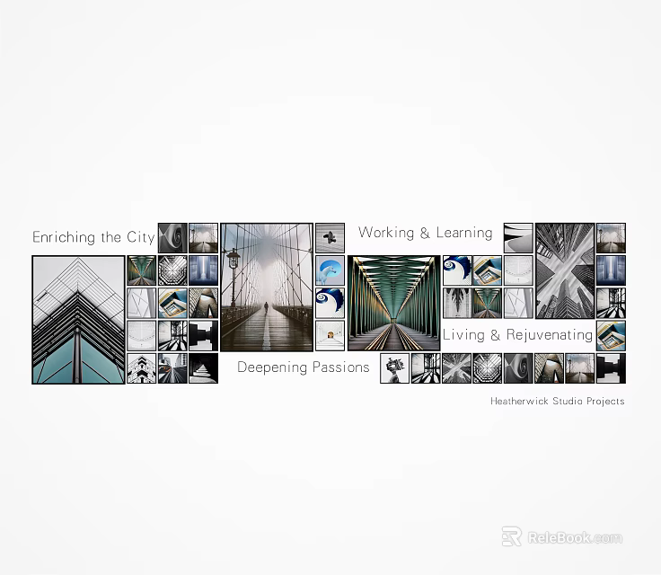 Photo Wall Showcasing Urban Architectural Designs Landscapes And Living Rejuvenation Projects 3d model 