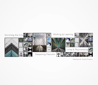 Photo Wall Showcasing Urban Architectural Designs Landscapes And Living Rejuvenation Projects 3d model