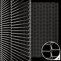 Modern Metal Mesh Partition With Grid Structure And Decorative Lines 3d model