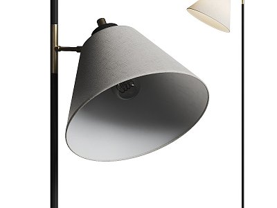 Modern Floor Lamp Pottery Barn Madden Lampshade Brass 3d model