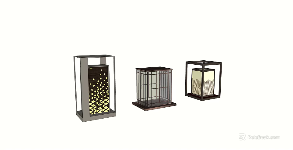 Outdoor Lights with Lantern Design Various Decorative Styles for Home Decoration 3d model 