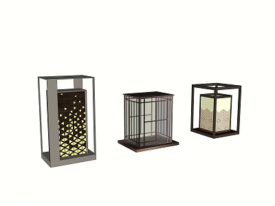 Outdoor Lights with Lantern Design Various Decorative Styles for Home Decoration 3d model