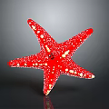 Vibrant Red Starfish With White Spots On Dark Gradient Background 3d model