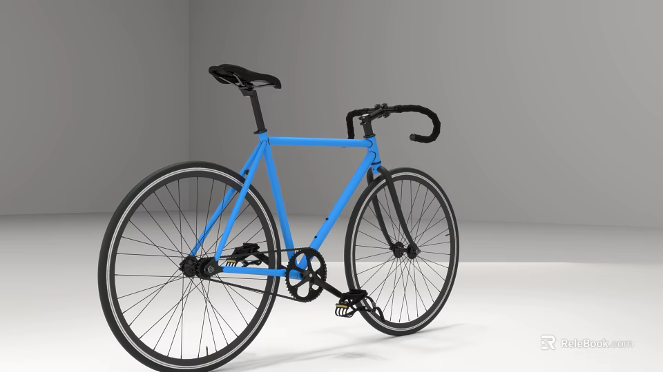 Modern Blue Bicycle With Sleek Frame Black Handlebars And Comfortable Seat 3d model 