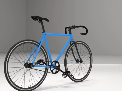 Modern Blue Bicycle With Sleek Frame Black Handlebars And Comfortable Seat 3d model