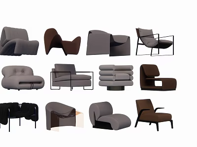 Contemporary Table And Chair Combinations Featuring Modern Designs And Neutral Tones 3d model