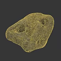 Natural Decorative Stone With Hollow Holes And Yellow Patches On Surface For Decoration