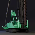 Green Heavy Duty Industrial Drilling Machinery With Long Drill Pipe And Tracked Base