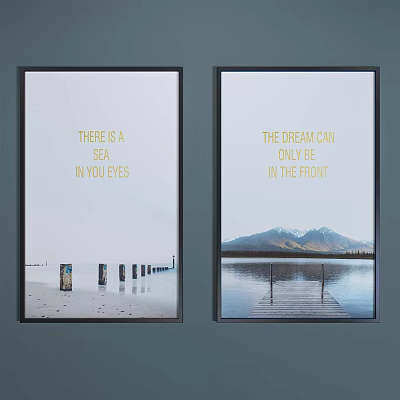 modern landscape painting decorative painting 3d model