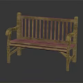 Classic Wooden Outdoor Bench With Armrests Ideal For Garden Patio Seating Area