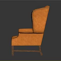 Elegant Orange Tufted Velvet Armchair With Classic Design And Wooden Legs