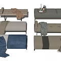 Modern Bed End Stool Bed End Stool Sofa Stool Fabric Bench 3d model