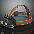 TECBEARS Modern Bedside Lamp With Black Body Orange Gray Accents And Two Bulbs