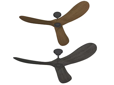 Modern Wooden Ceiling Fans In Two Colors With Simple Design 3d model