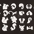 White Silhouette Animal Wall Decor With Various Animal Shapes For Home Decoration
