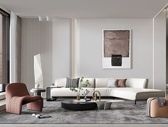 Modern Living Room Sofa Combination Sofa Coffee Table Combination 3d model