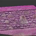 Natural Stone Decorative Structure With Various Sized Stones And Mortar Texture
